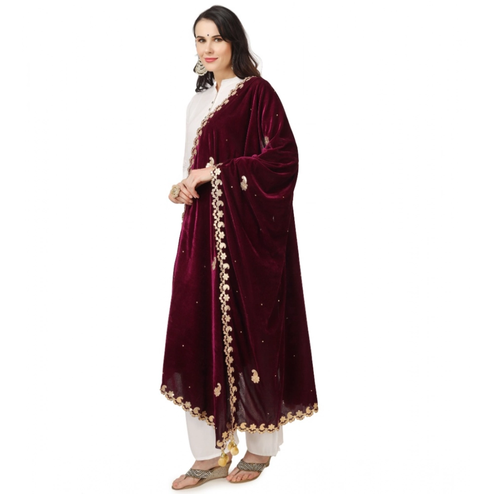 generic women's velvet gotta patti dupatta (purple, length: 2.25 to 2.50 mtr) generic women's velvet gotta patti dupatta (purple, length: 2.25 to 2.50 mtr)
