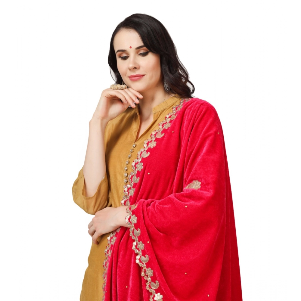 generic women's velvet gotta patti dupatta (pink, length: 2.25 to 2.50 mtr) generic women's velvet gotta patti dupatta (pink, length: 2.25 to 2.50 mtr)