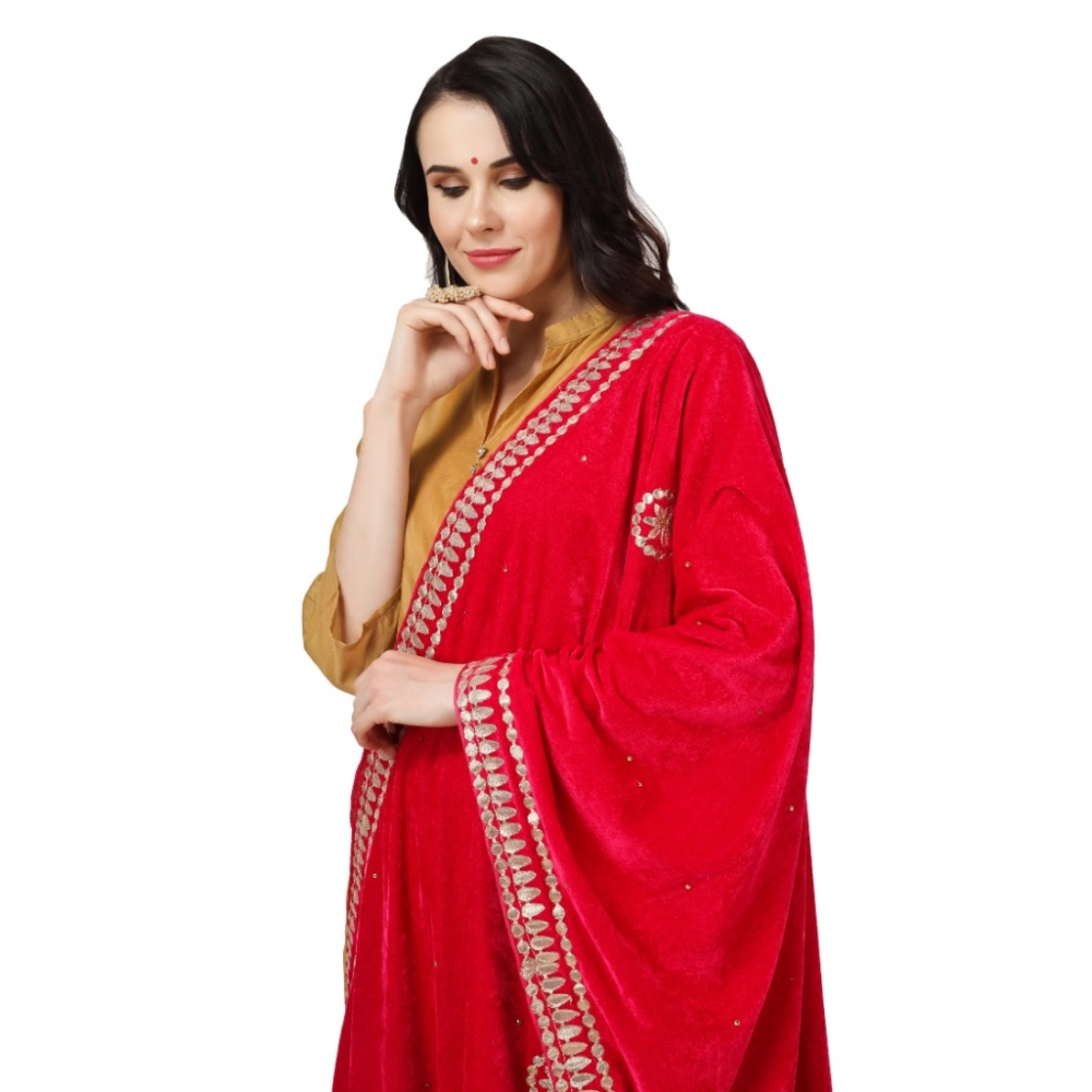 generic women's velvet gotta patti dupatta (pink, length: 2.25 to 2.50 mtr) generic women's velvet gotta patti dupatta (pink, length: 2.25 to 2.50 mtr)