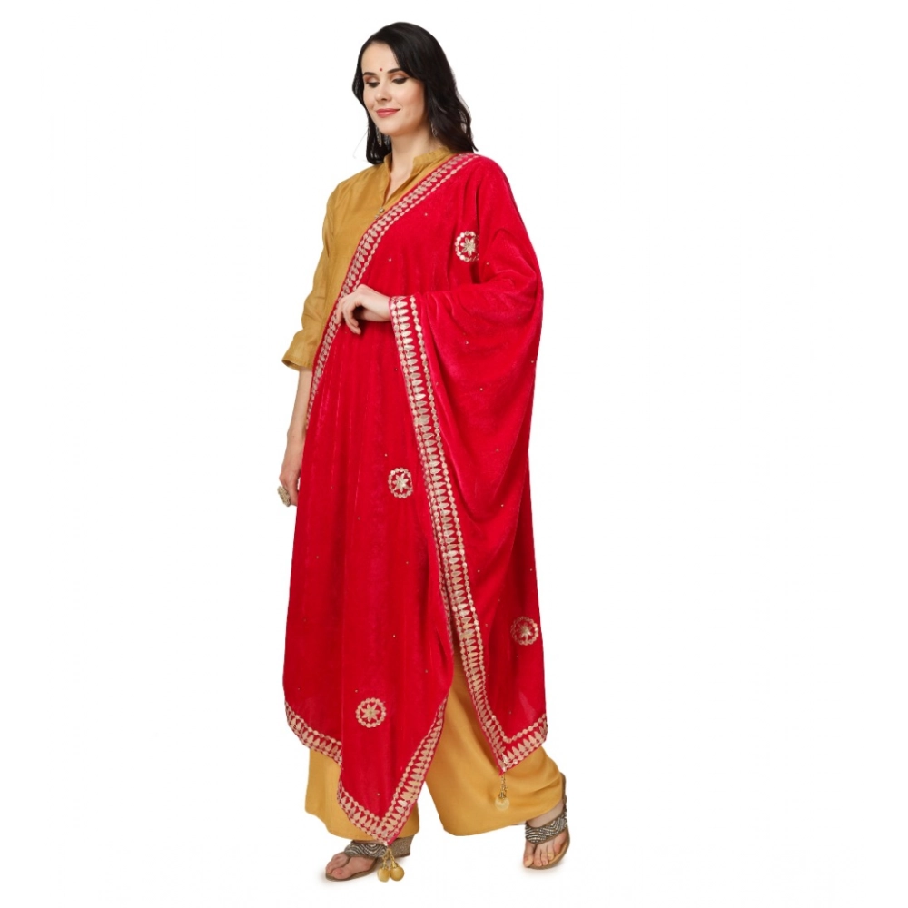 generic women's velvet gotta patti dupatta (pink, length: 2.25 to 2.50 mtr) generic women's velvet gotta patti dupatta (pink, length: 2.25 to 2.50 mtr)