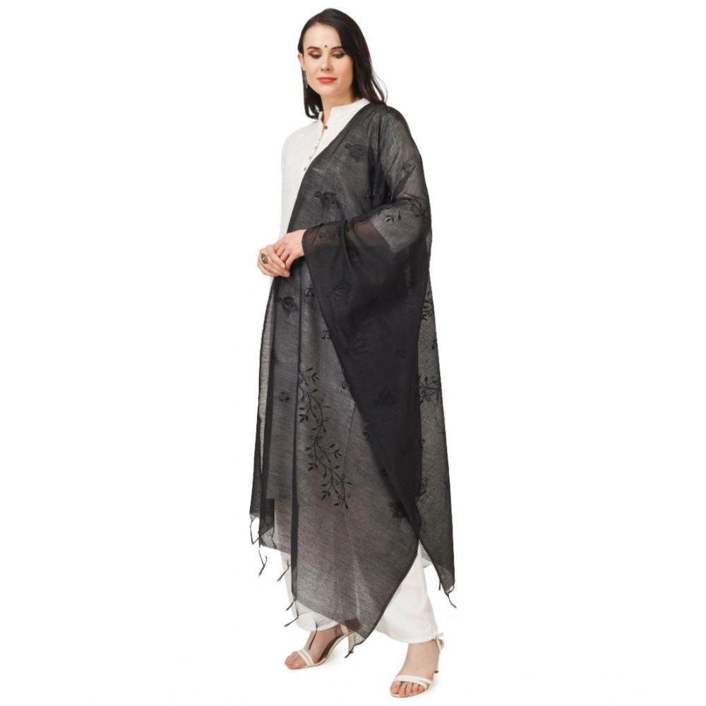 generic women's cotton embroidered dupatta (black, length: 2.25 to 2.50 mtr) generic women's cotton embroidered dupatta (black, length: 2.25 to 2.50 mtr)