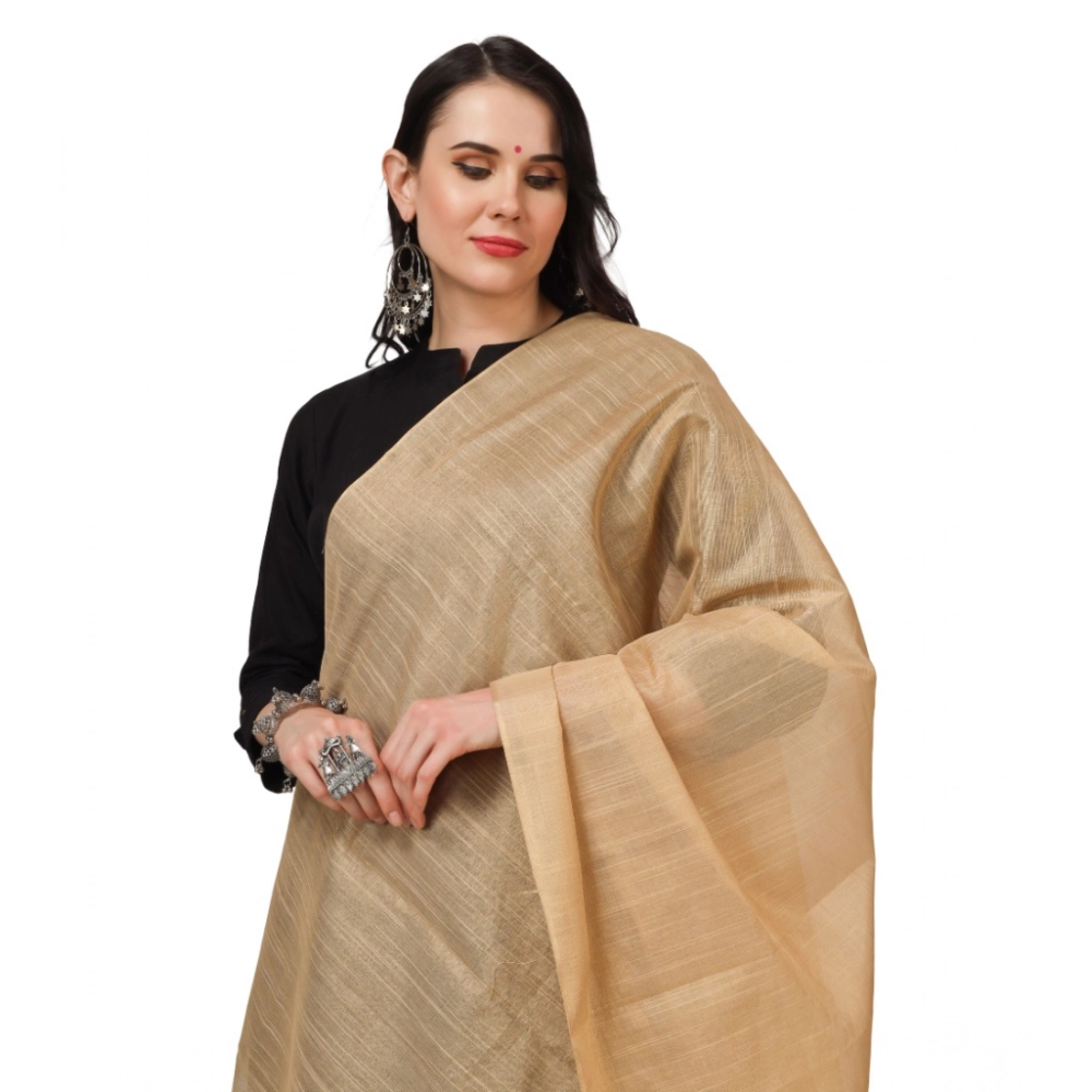 generic women's chanderi solid dupatta (gold, length: 2.25 to 2.50 mtr) generic women's chanderi solid dupatta (gold, length: 2.25 to 2.50 mtr)