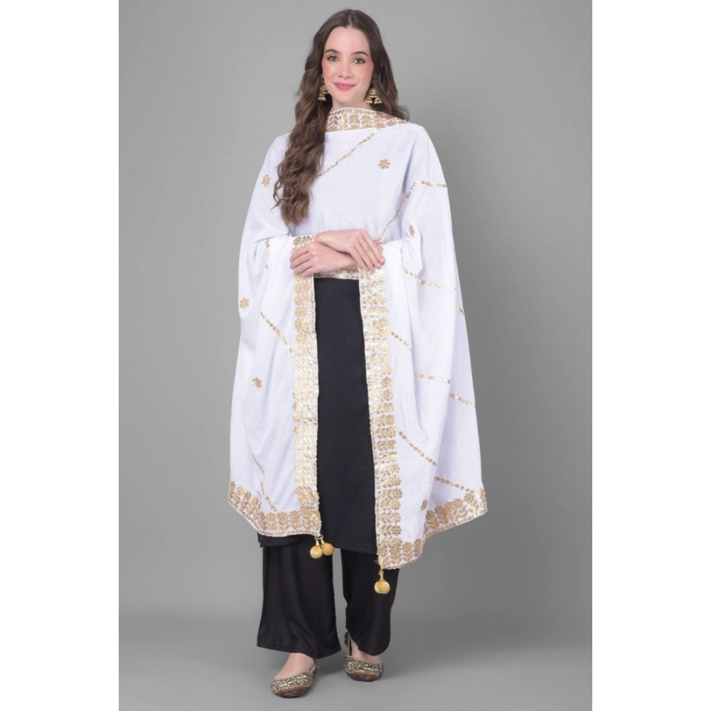 generic women's velvet gotta patti dupatta (off white, length: 2.25 to 2.50 mtr) generic women's velvet gotta patti dupatta (off white, length: 2.25 to 2.50 mtr)