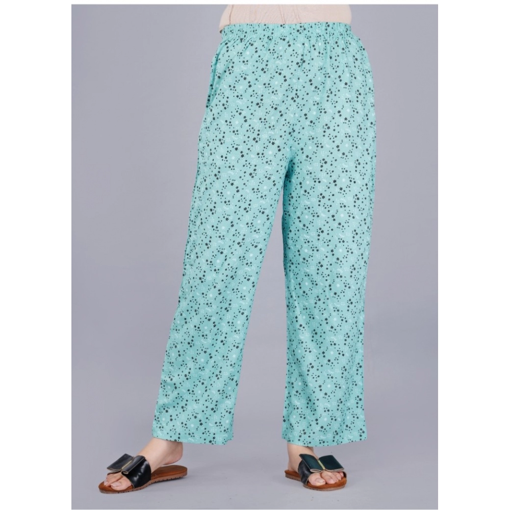 generic women's casual half sleeve printed viscose rayon shirt with pyjama pant night suit set (green) generic women's casual half sleeve printed viscose rayon shirt with pyjama pant night suit set (green)
