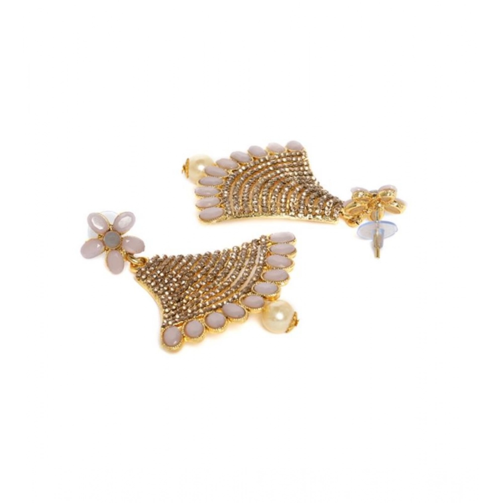 generic women's rose gold plated alloy earrings (gold) generic women's rose gold plated alloy earrings (gold)