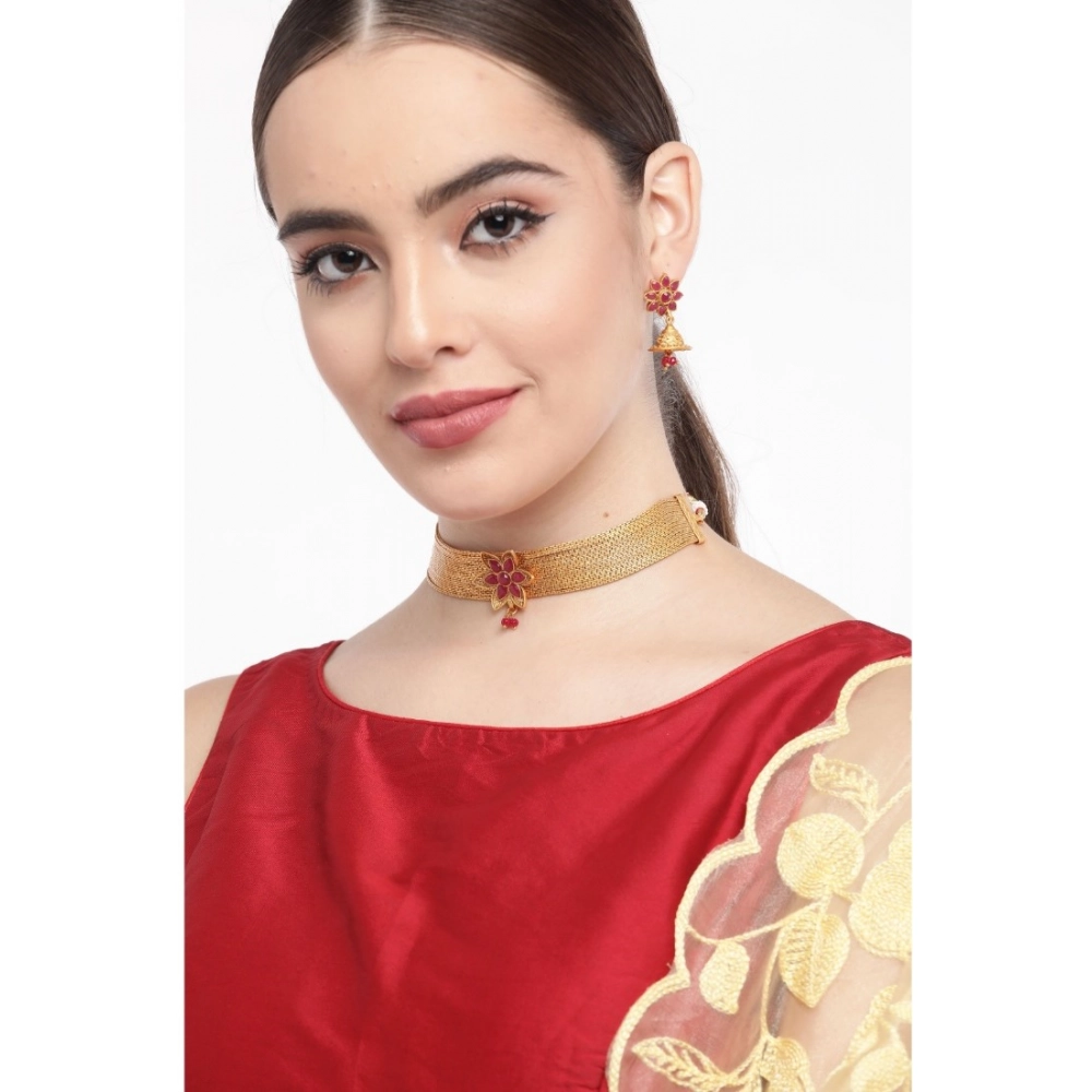 generic women's rose gold plated alloy necklace & earings set (gold) generic women's rose gold plated alloy necklace & earings set (gold)