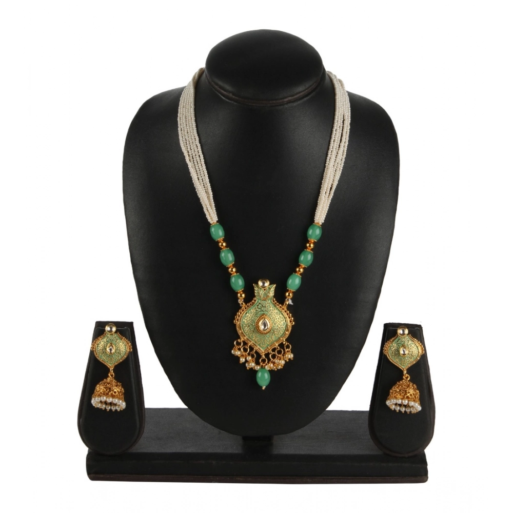 generic women's rose gold plated alloy necklace & earings set (green) generic women's rose gold plated alloy necklace & earings set (green)