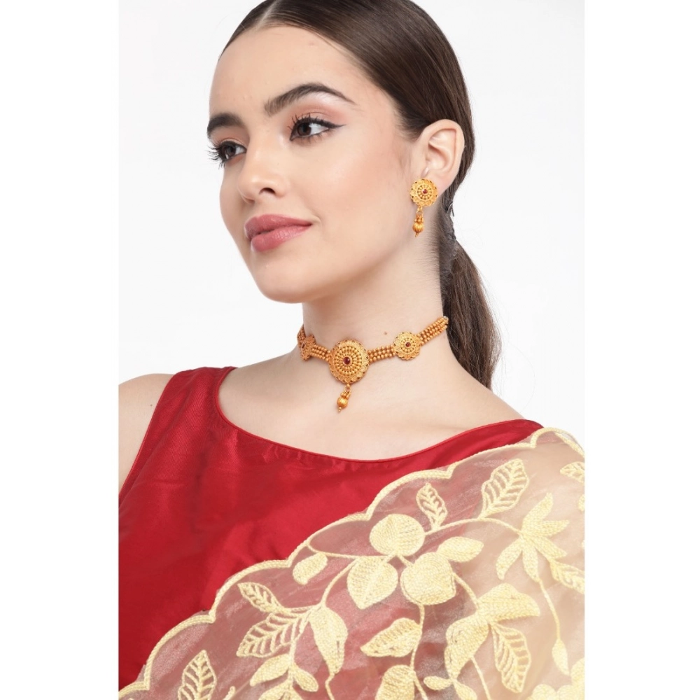 generic women's rose gold plated alloy necklace & earings set (gold) generic women's rose gold plated alloy necklace & earings set (gold)