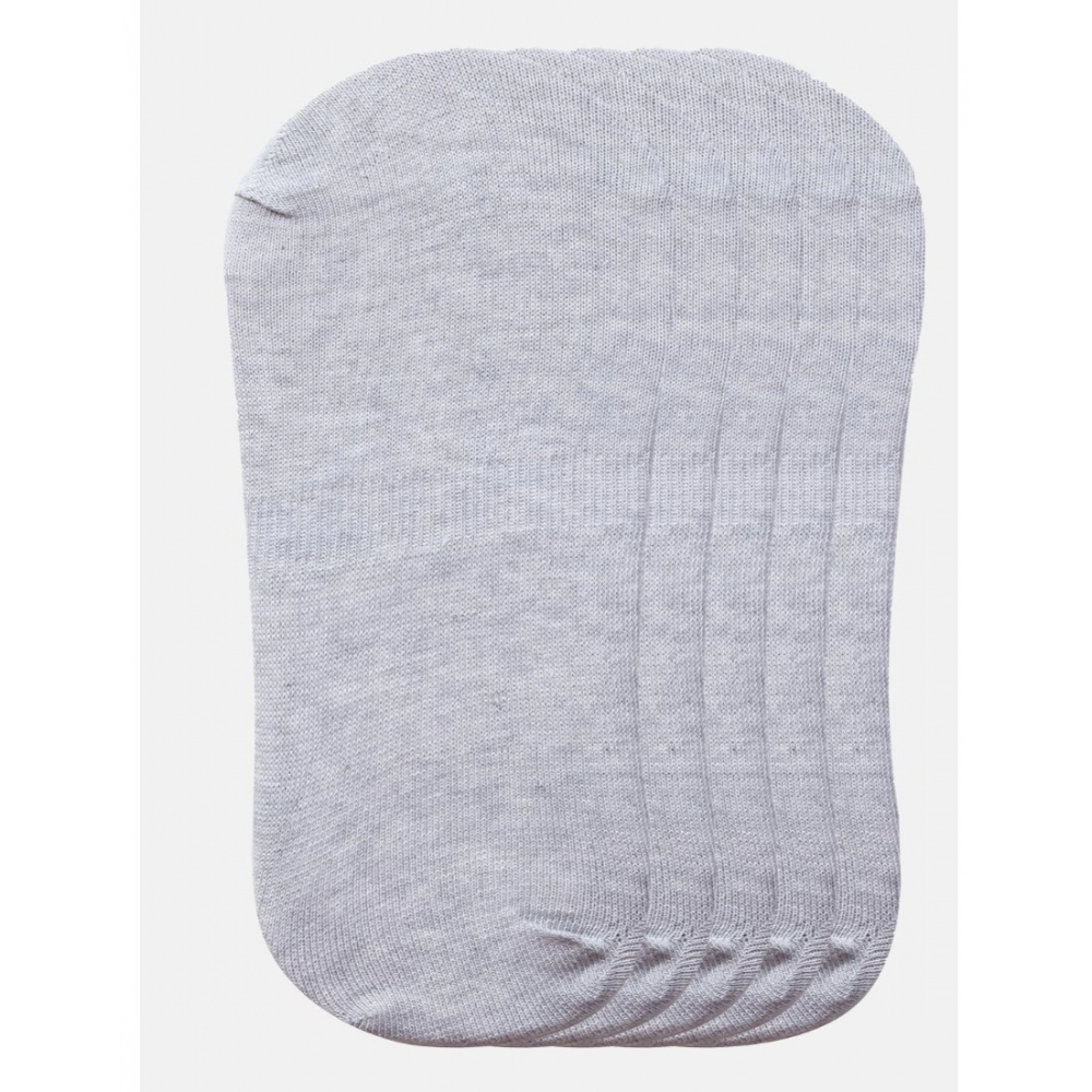generic 5 pairs unisex casual cotton blended solid no show socks (light grey) generic 5 pairs unisex casual cotton blended solid no show socks (light grey)
