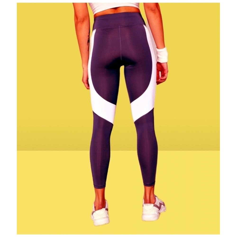 generic women's polyster solid sport leggings (purple) generic women's polyster solid sport leggings (purple)