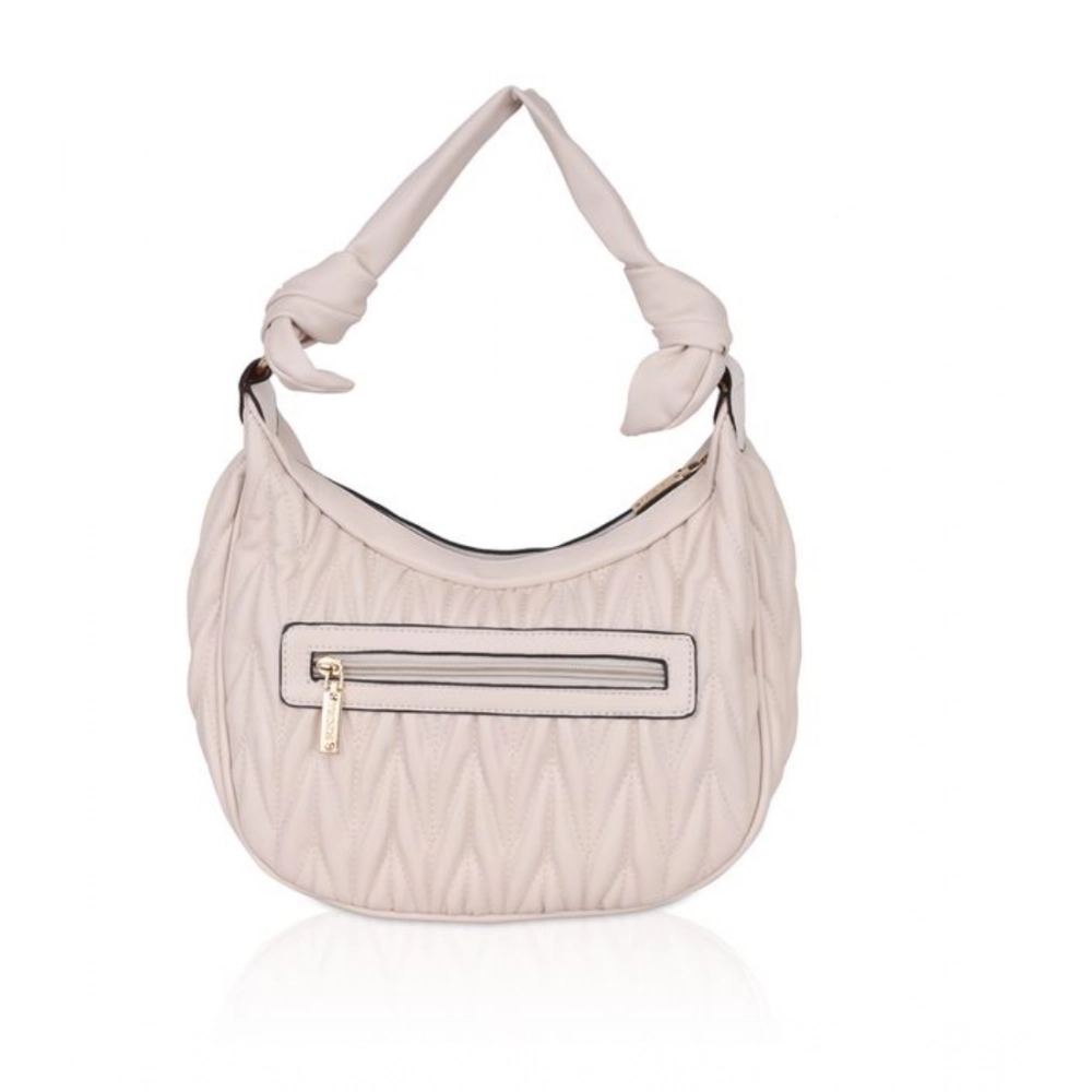 generic women's faux leather textured handbag (beige white) generic women's faux leather textured handbag (beige white)
