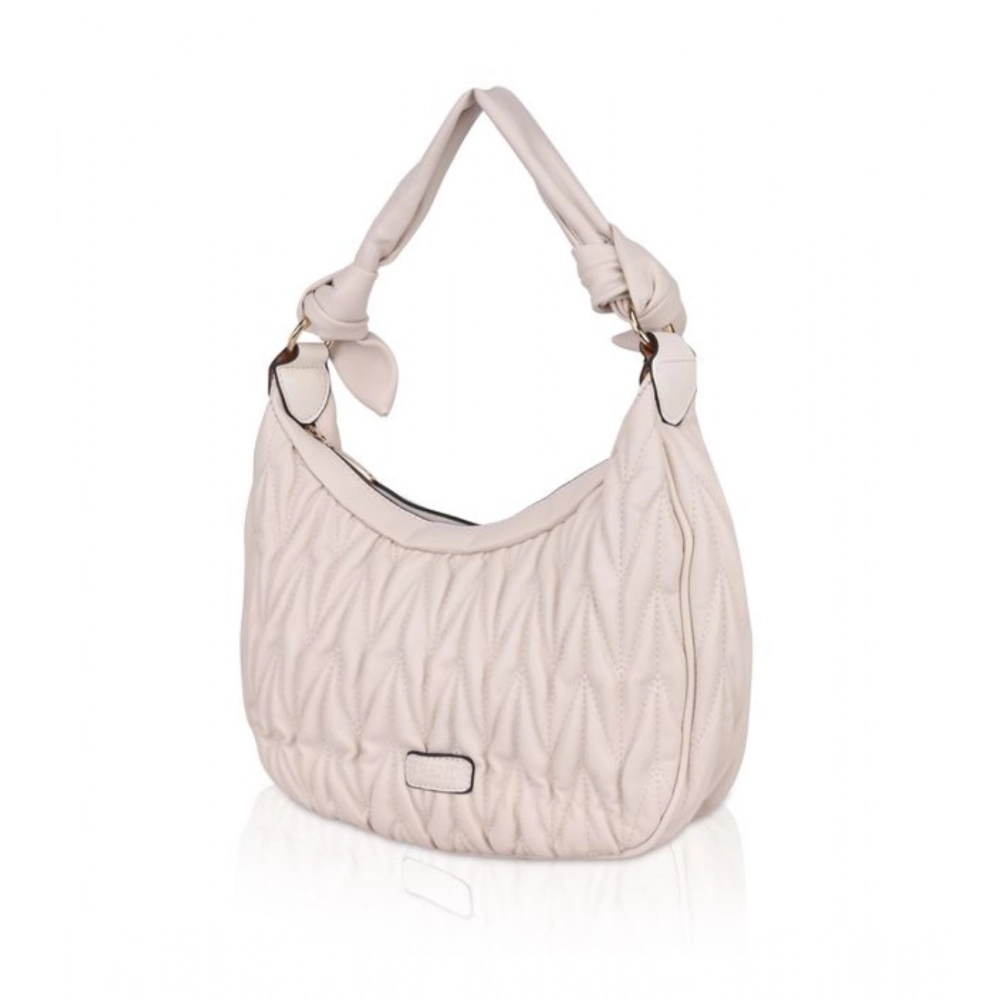 generic women's faux leather textured handbag (beige white) generic women's faux leather textured handbag (beige white)