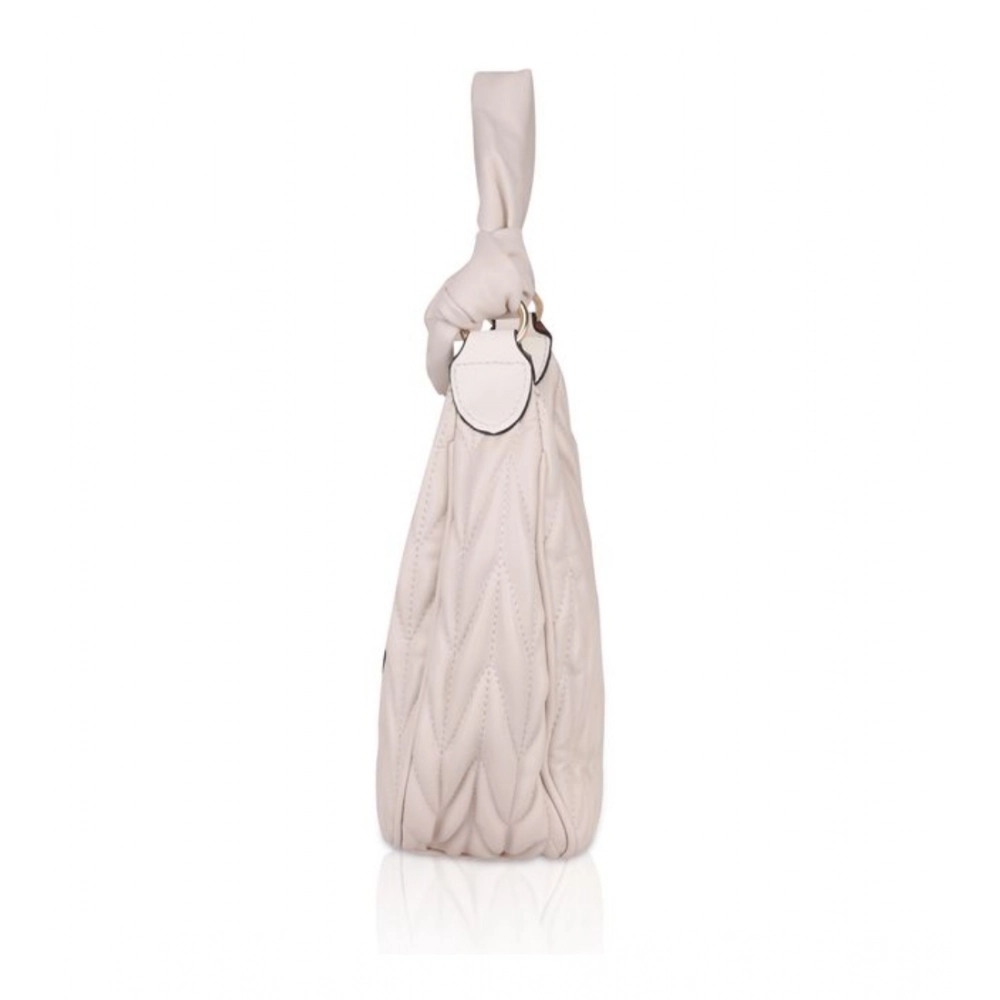 generic women's faux leather textured handbag (beige white) generic women's faux leather textured handbag (beige white)
