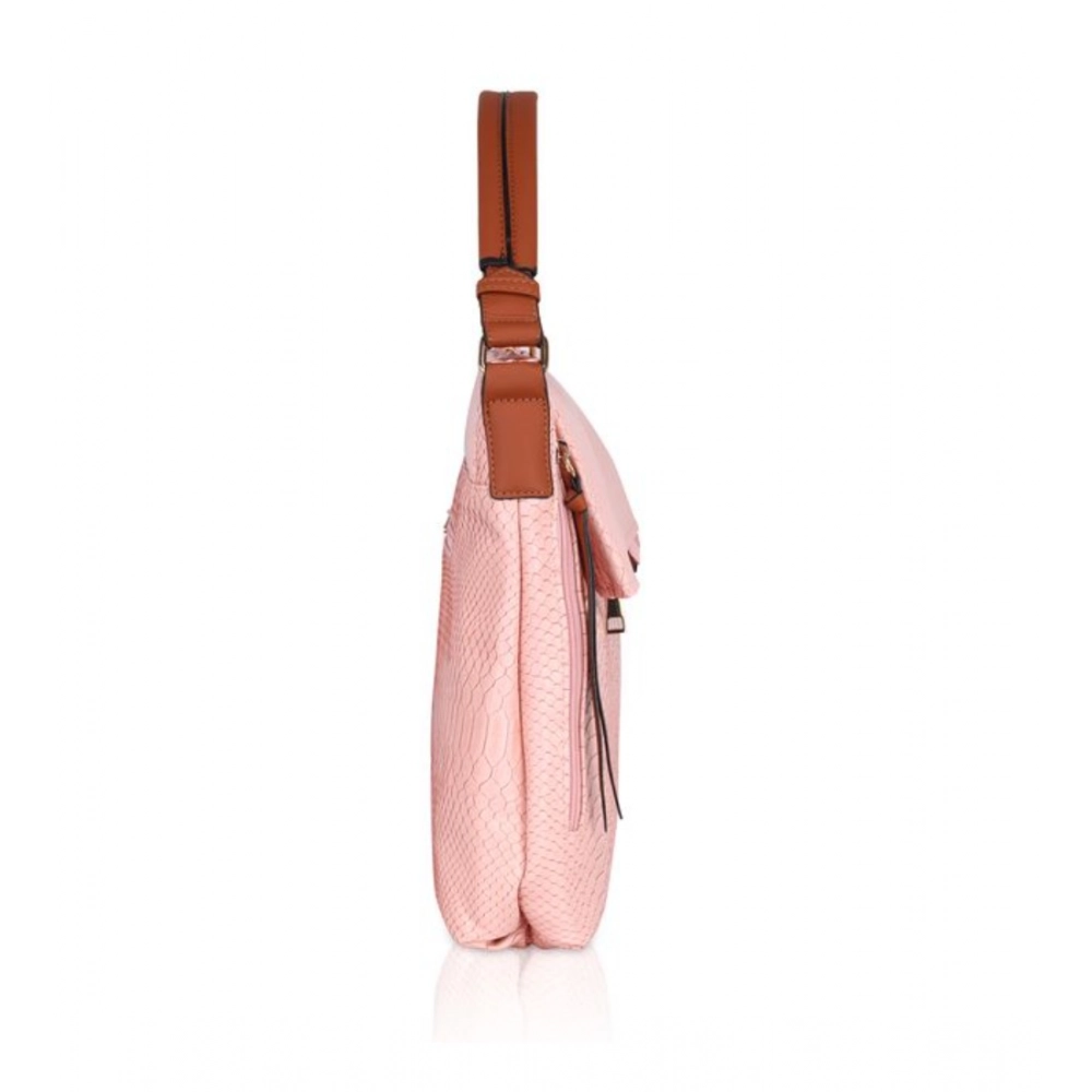 generic women's faux leather textured sling bag (pink) generic women's faux leather textured sling bag (pink)