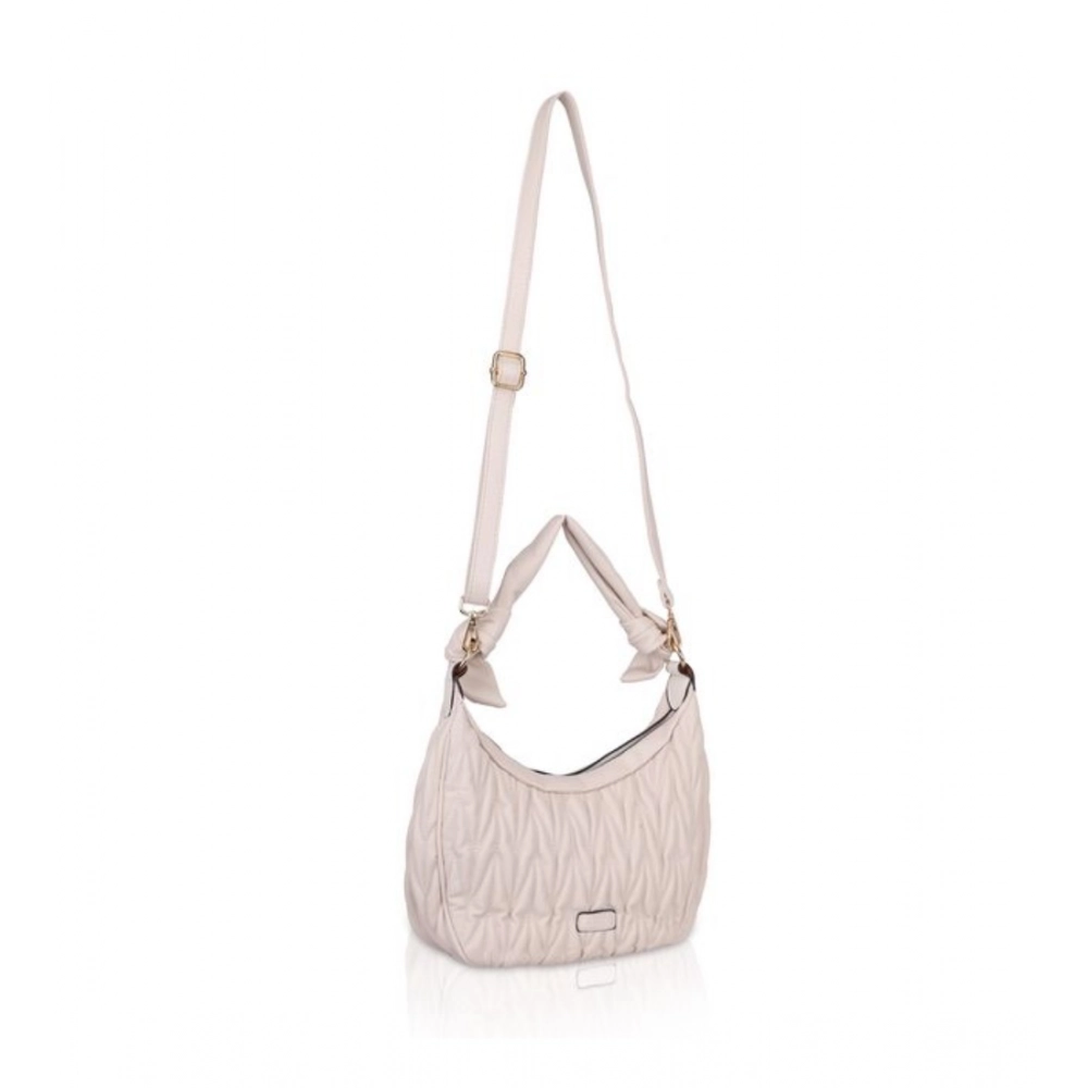 generic women's faux leather textured handbag (beige white) generic women's faux leather textured handbag (beige white)