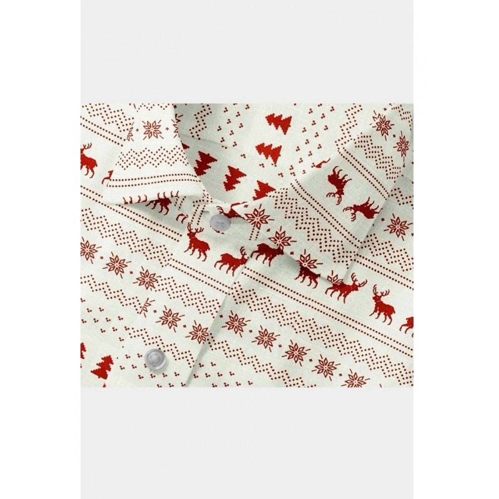 generic men's cotton blended printed full sleeve shirt (white red) generic men's cotton blended printed full sleeve shirt (white red)