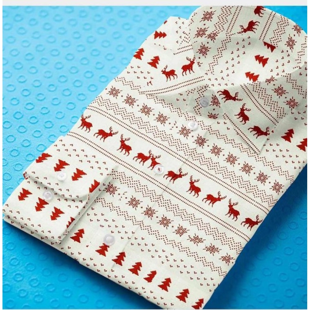 generic men's cotton blended printed full sleeve shirt (white red) generic men's cotton blended printed full sleeve shirt (white red)