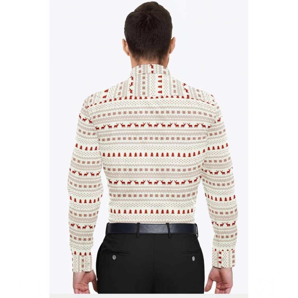 generic men's cotton blended printed full sleeve shirt (white red) generic men's cotton blended printed full sleeve shirt (white red)