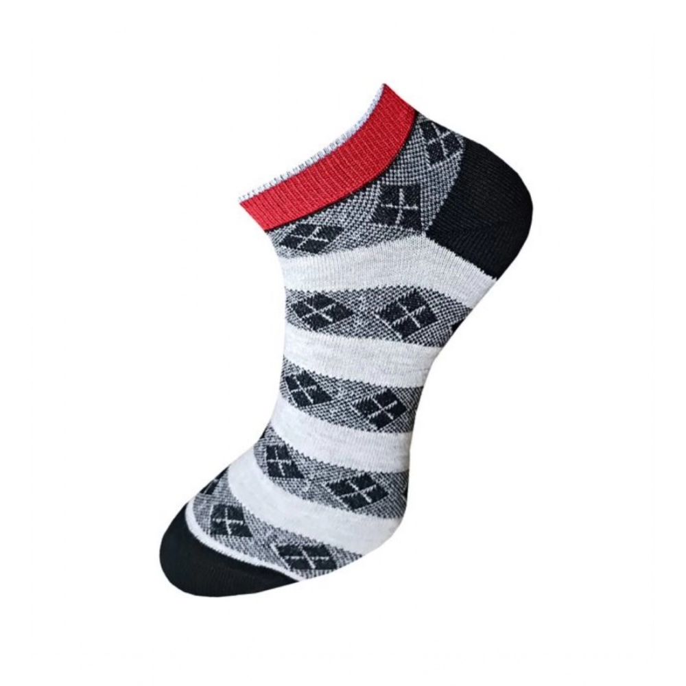 generic 3 pair set unisex casual cotton printed ankle length socks (multicolor) generic 3 pair set unisex casual cotton printed ankle length socks (multicolor)