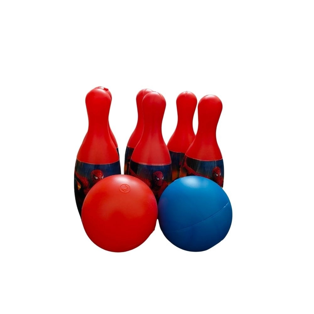 spider man theme bowling set with two balls | plastic | toys| 1+ years spider man theme bowling set with two balls | plastic | toys| 1+ years