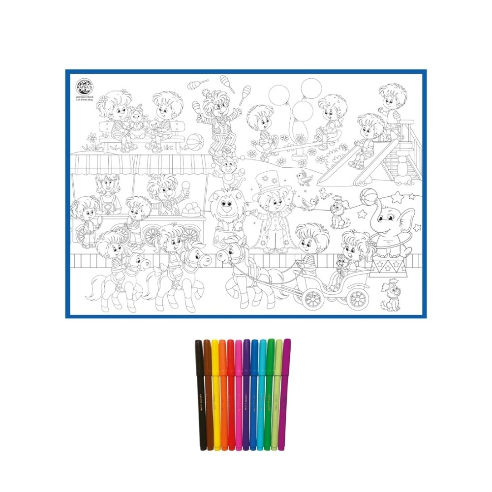 carnival printed colouring mat | canvas | educational toys | 3+ years carnival printed colouring mat | canvas | educational toys | 3+ years