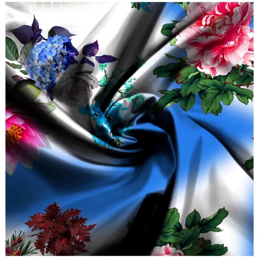 generic men's casual floral printed cotton blend unstitched shirt fabric 1.6 mtrs (blue) generic men's casual floral printed cotton blend unstitched shirt fabric 1.6 mtrs (blue)