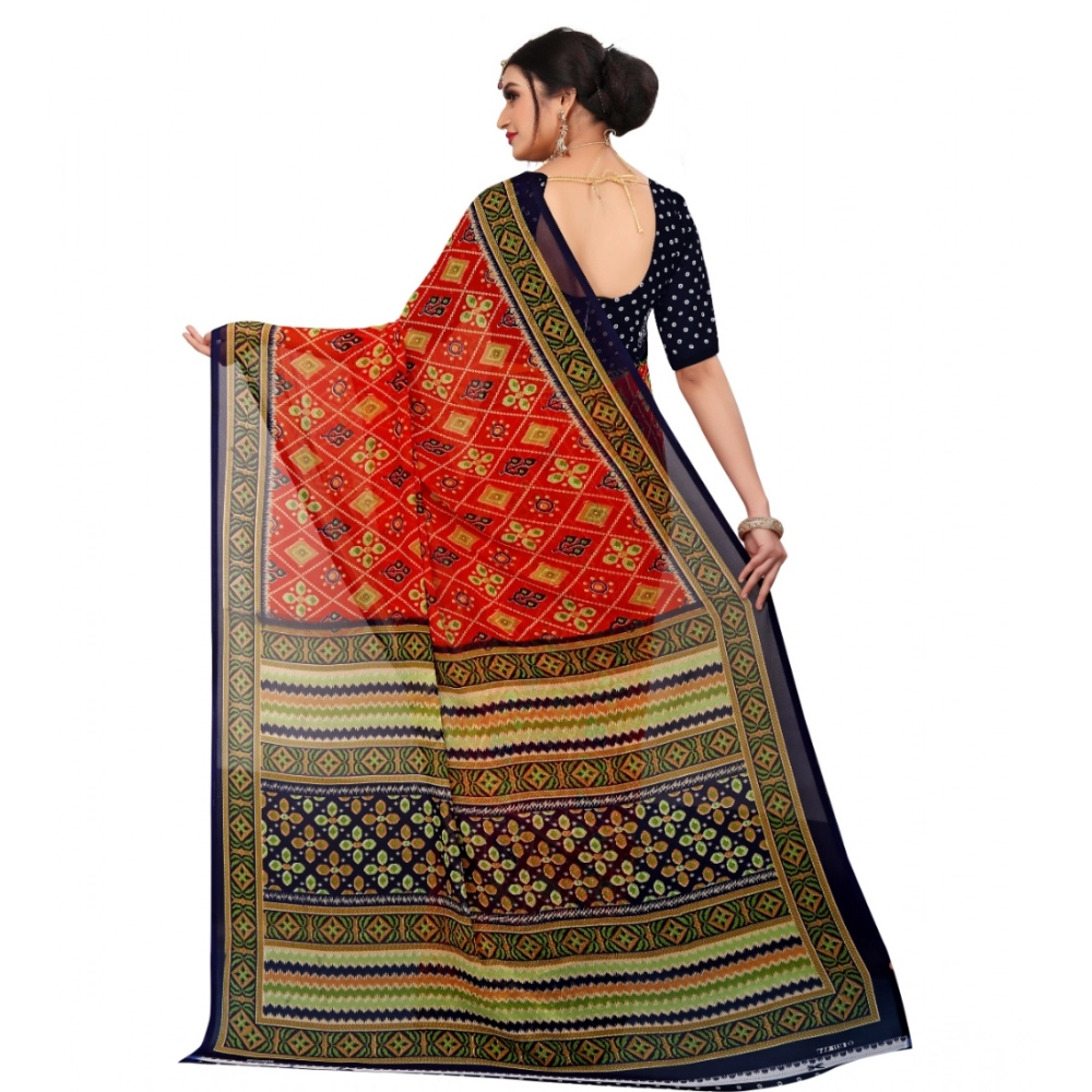 generic women's georgette floral print saree with unstitched blouse 5.5mtr (multicolor) generic women's georgette floral print saree with unstitched blouse 5.5mtr (multicolor)