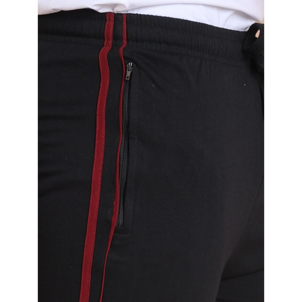 generic men's casual cotton striped full length track pant (black) generic men's casual cotton striped full length track pant (black)