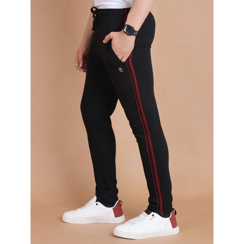 generic men's casual cotton striped full length track pant (black) generic men's casual cotton striped full length track pant (black)