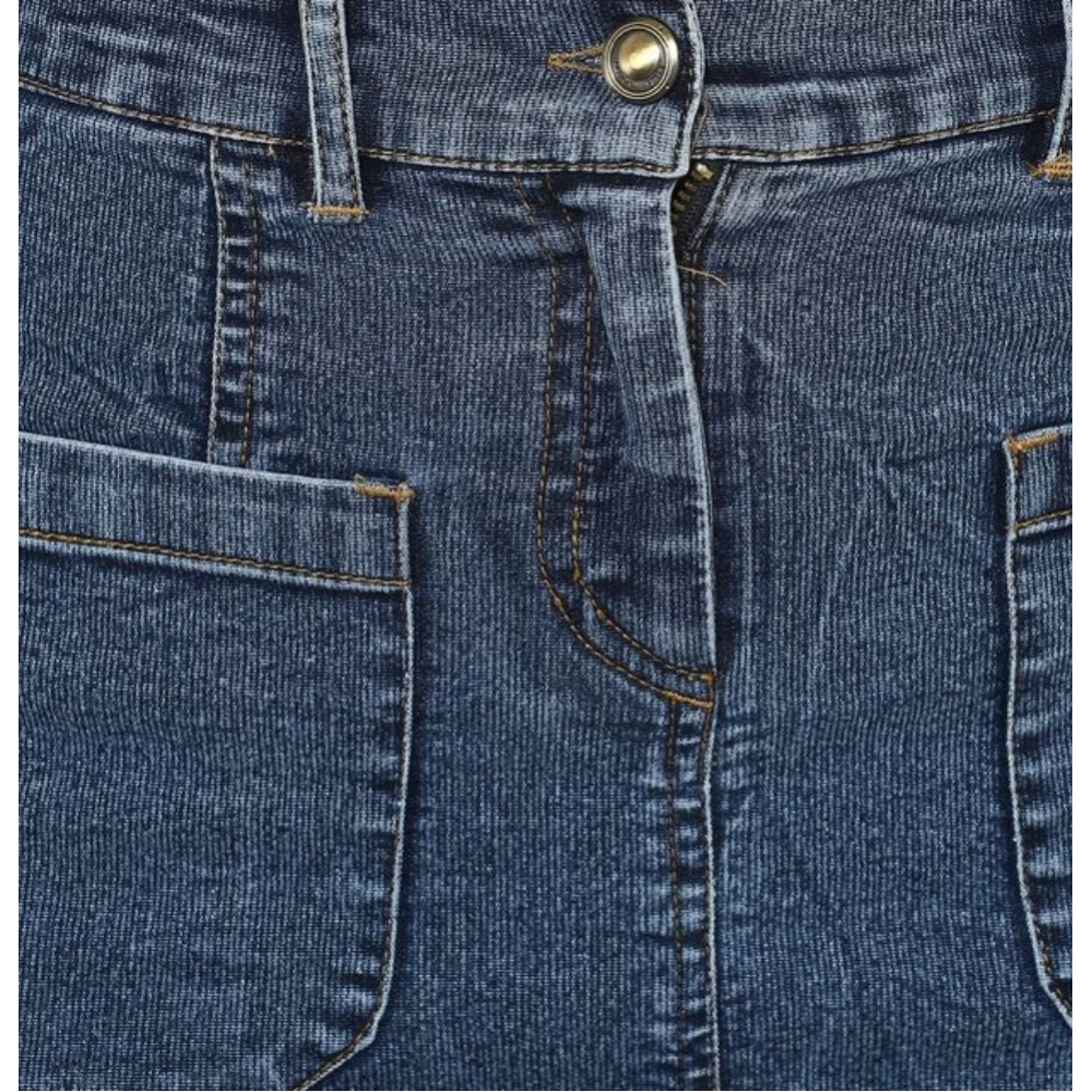 generic women's denim front pocket buttoned skirt (blue) generic women's denim front pocket buttoned skirt (blue)