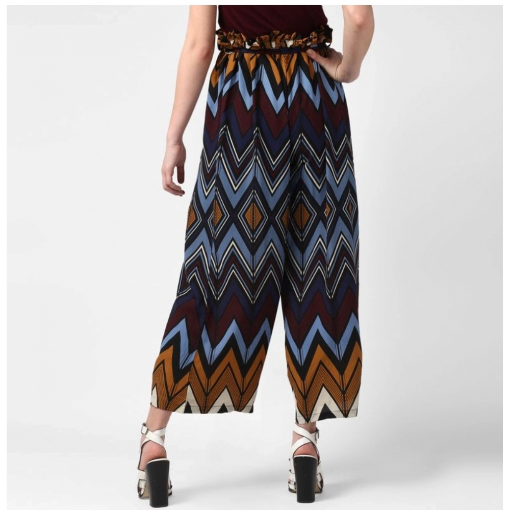 generic women's polyester chevron elasticated trousers (multicolor) generic women's polyester chevron elasticated trousers (multicolor)