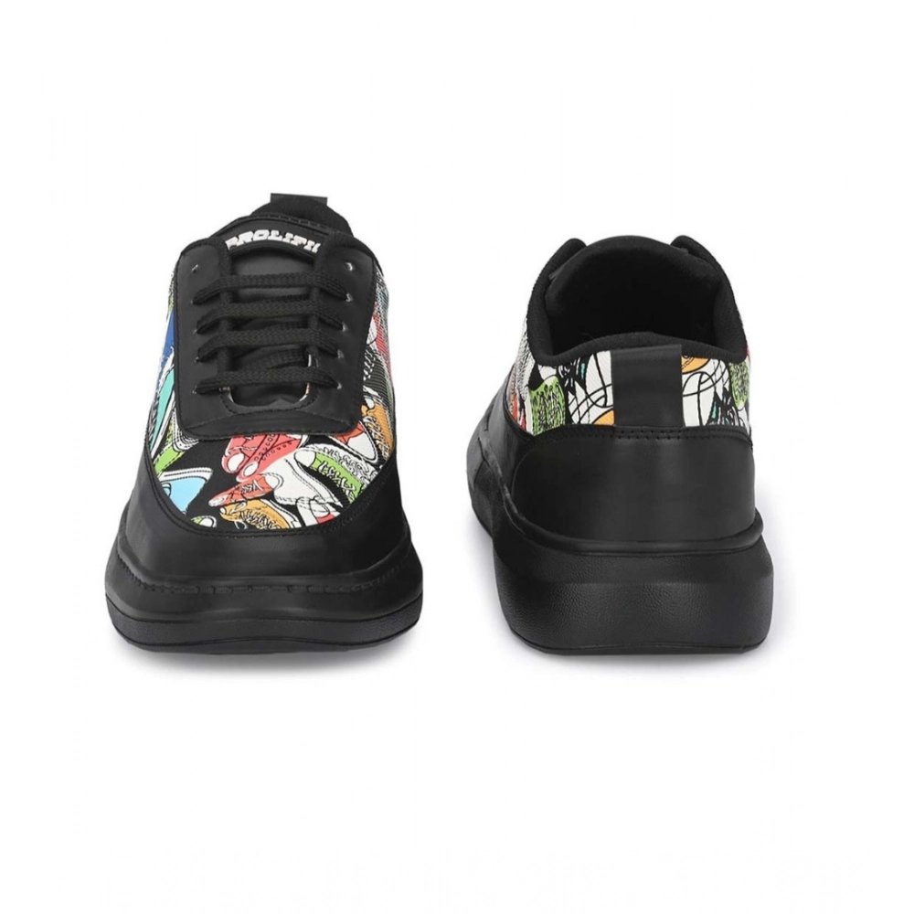 generic men's casual synthetic printed lace up shoes (black) generic men's casual synthetic printed lace up shoes (black)