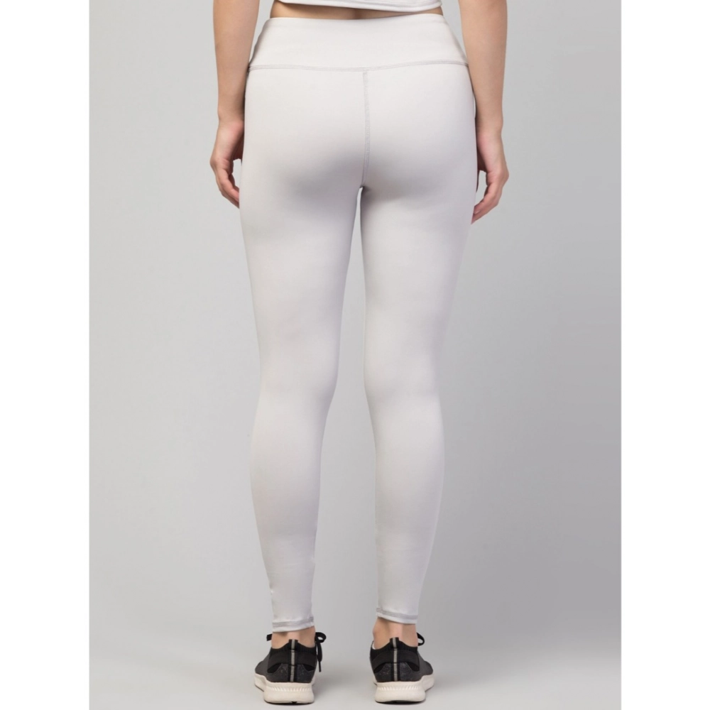 generic women's polyester solid ankle length high rise tights (light grey) generic women's polyester solid ankle length high rise tights (light grey)