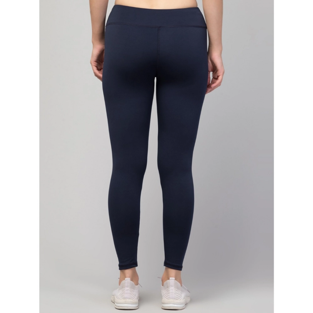 generic women's polyester solid ankle length high rise tights (navy) generic women's polyester solid ankle length high rise tights (navy)