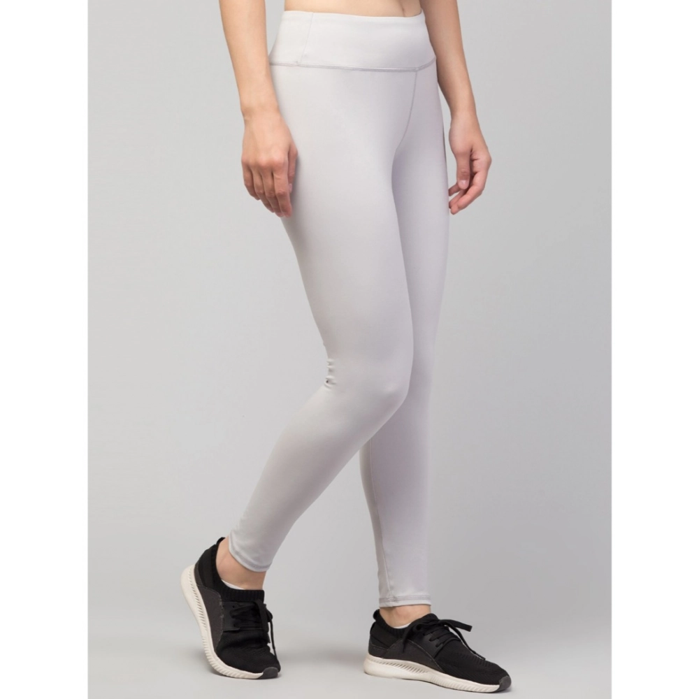 generic women's polyester solid ankle length high rise tights (light grey) generic women's polyester solid ankle length high rise tights (light grey)
