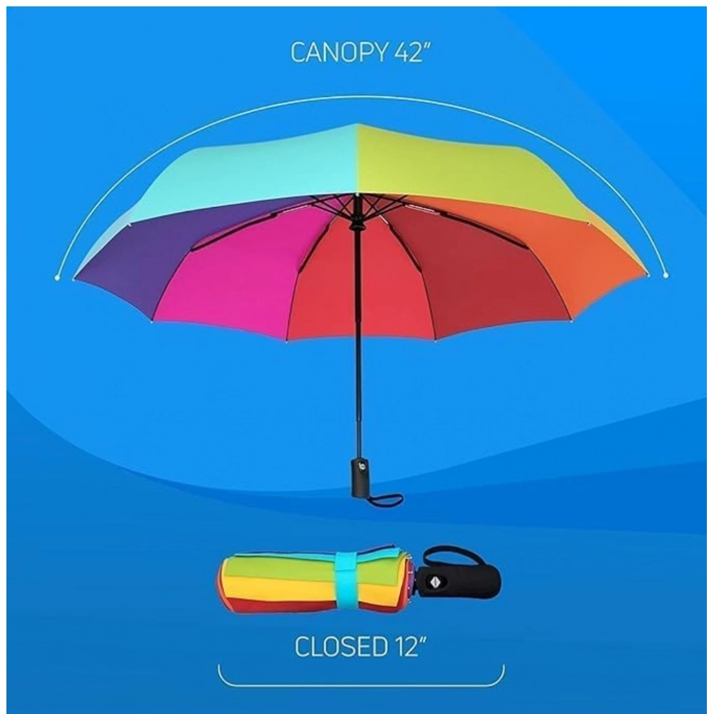 generic metal portable auto travel umbrella (rainbow) generic metal portable auto travel umbrella (rainbow)