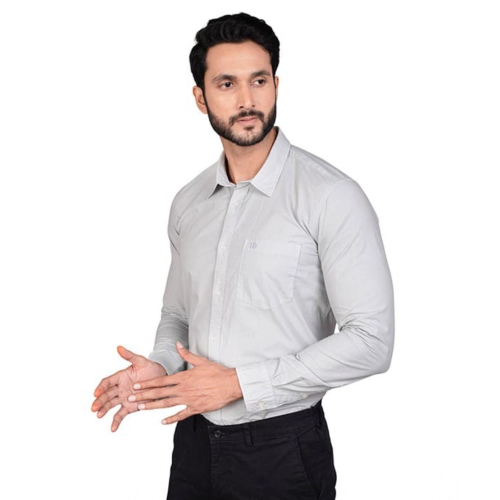 generic men's casual cotton full sleeve solid shirt (grey) generic men's casual cotton full sleeve solid shirt (grey)
