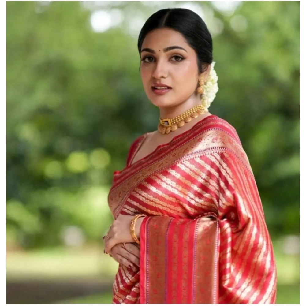 generic women's silk printed saree with unstitched blouse 5.5mtr (pink) generic women's silk printed saree with unstitched blouse 5.5mtr (pink)