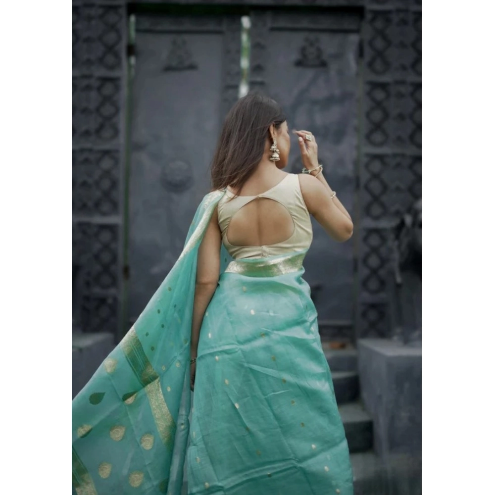 generic women's cotton printed saree with unstitched blouse 5.5mtr (sky) generic women's cotton printed saree with unstitched blouse 5.5mtr (sky)