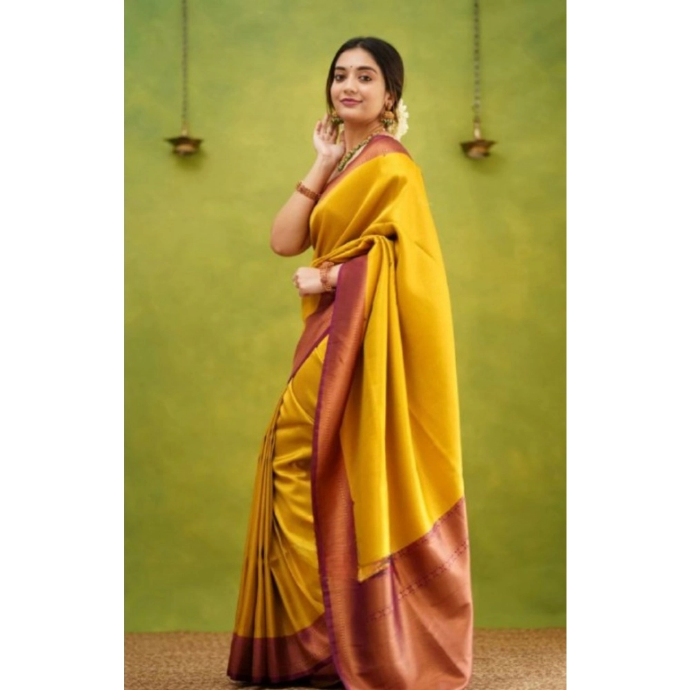 generic women's silk printed saree with unstitched blouse 5.5mtr (yellow) generic women's silk printed saree with unstitched blouse 5.5mtr (yellow)