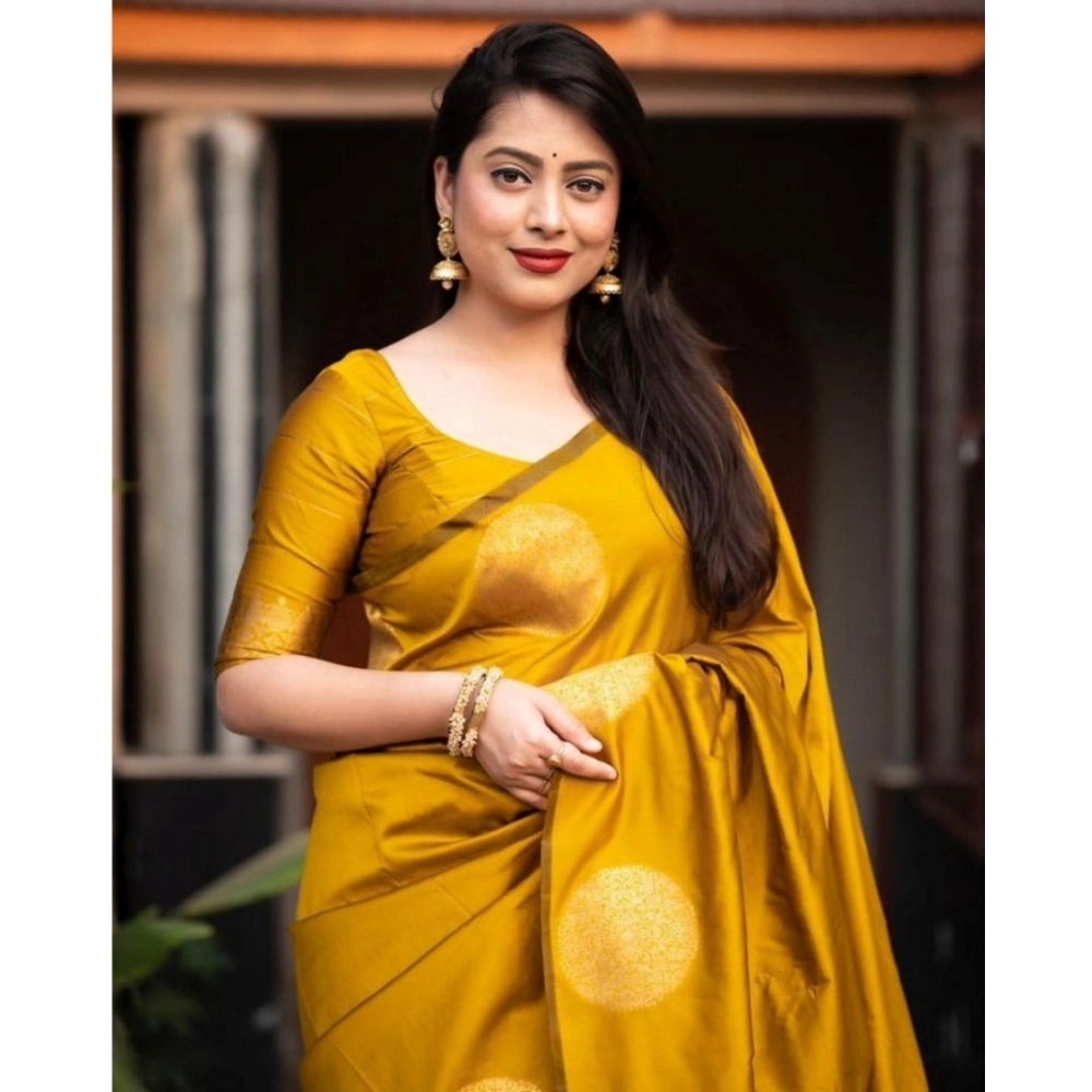generic women's silk printed saree with unstitched blouse 5.5mtr (yellow) generic women's silk printed saree with unstitched blouse 5.5mtr (yellow)