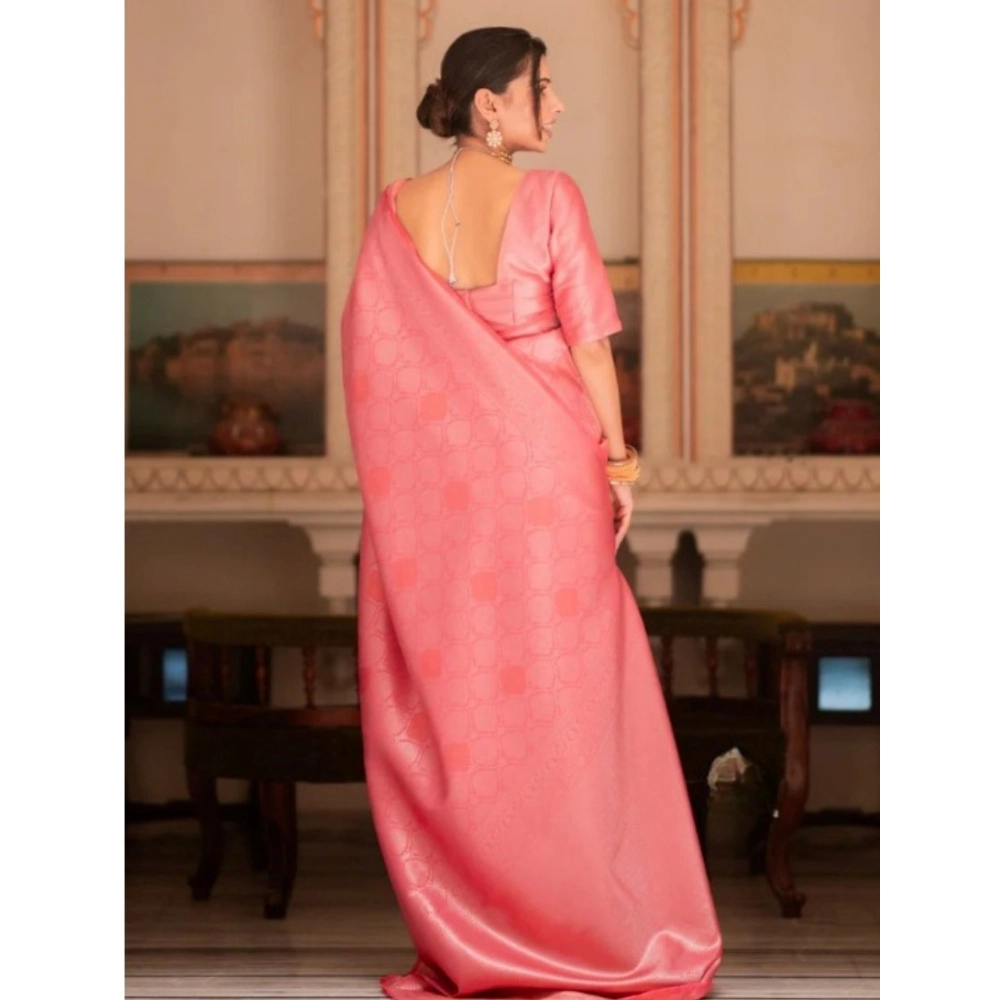 generic women's silk printed saree with unstitched blouse 5.5mtr (pink) generic women's silk printed saree with unstitched blouse 5.5mtr (pink)