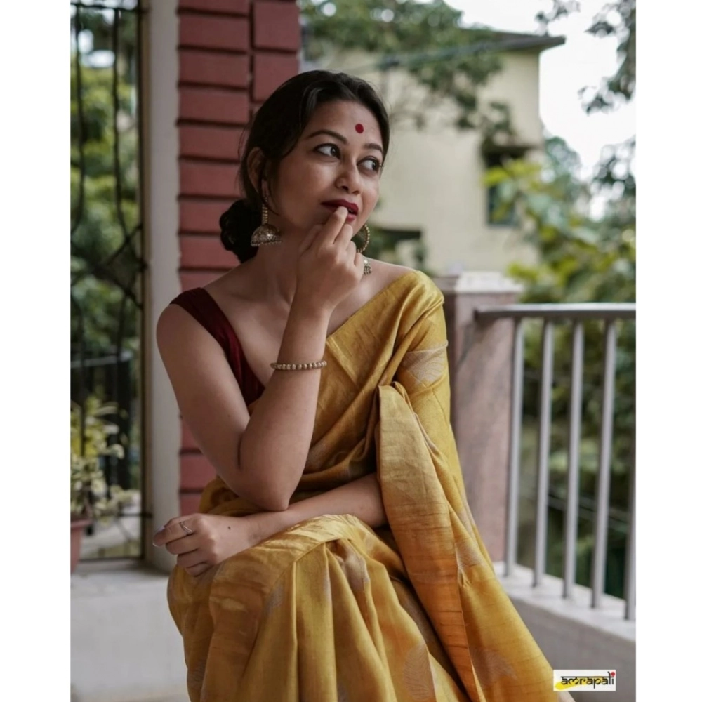 generic women's silk printed saree with unstitched blouse 5.5mtr (yellow) generic women's silk printed saree with unstitched blouse 5.5mtr (yellow)