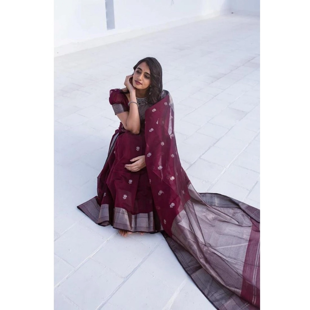 generic women's cotton printed saree with unstitched blouse 5.5mtr (maroon) generic women's cotton printed saree with unstitched blouse 5.5mtr (maroon)