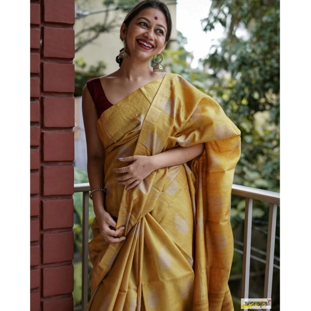 generic women's silk printed saree with unstitched blouse 5.5mtr (yellow) generic women's silk printed saree with unstitched blouse 5.5mtr (yellow)