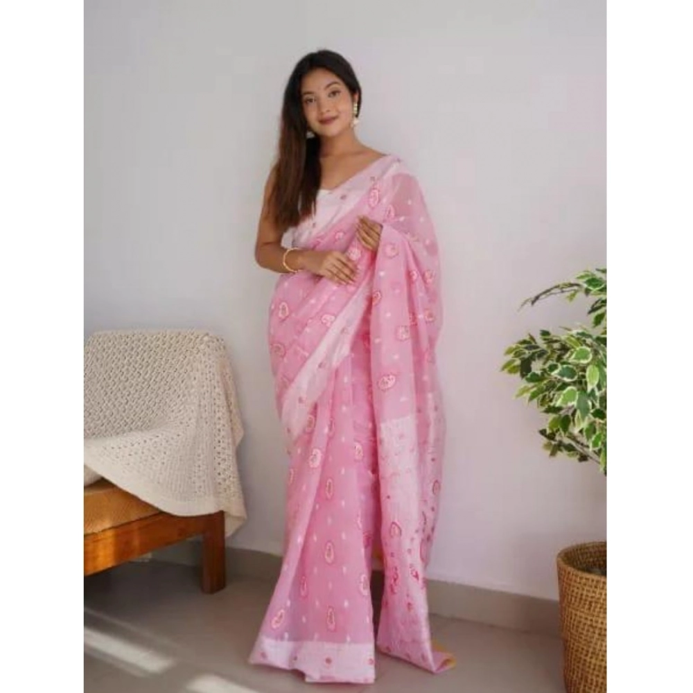 generic women's cotton printed saree with unstitched blouse 5.5mtr (pink) generic women's cotton printed saree with unstitched blouse 5.5mtr (pink)