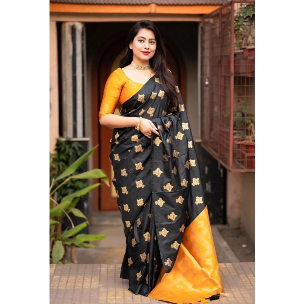 generic women's silk printed saree with unstitched blouse 5.5mtr (yellow) generic women's silk printed saree with unstitched blouse 5.5mtr (yellow)