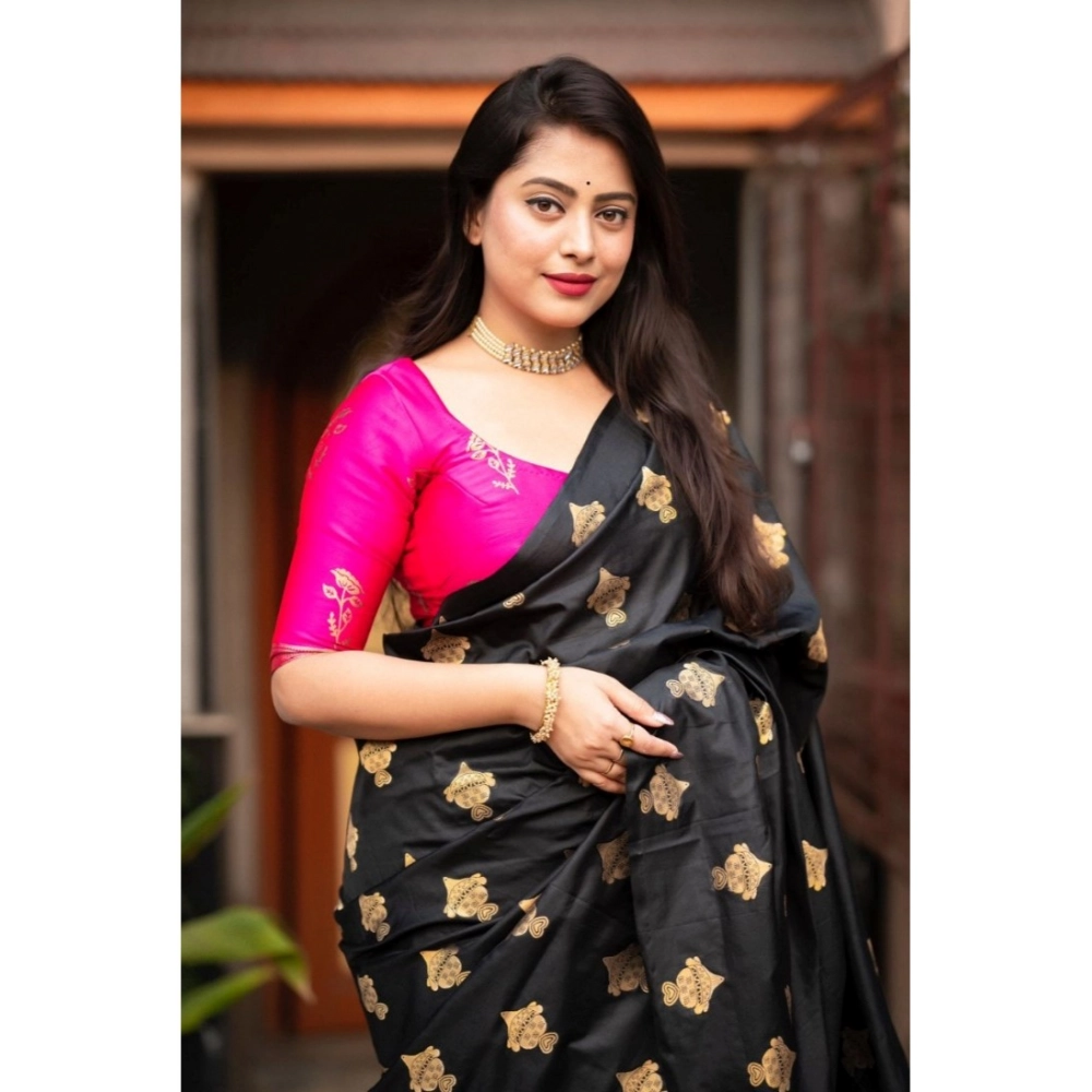 generic women's silk printed saree with unstitched blouse 5.5mtr (pink) generic women's silk printed saree with unstitched blouse 5.5mtr (pink)