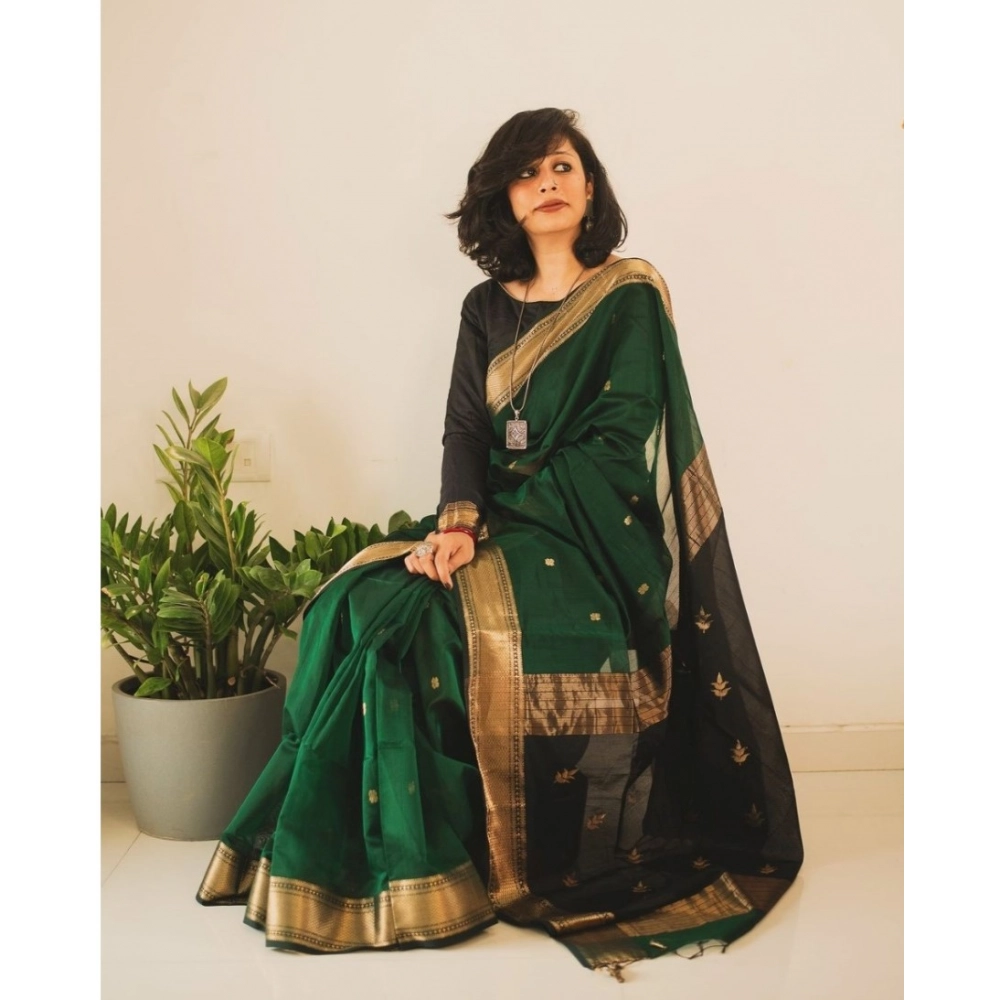 generic women's silk printed saree with unstitched blouse 5.5mtr (dark green) generic women's silk printed saree with unstitched blouse 5.5mtr (dark green)