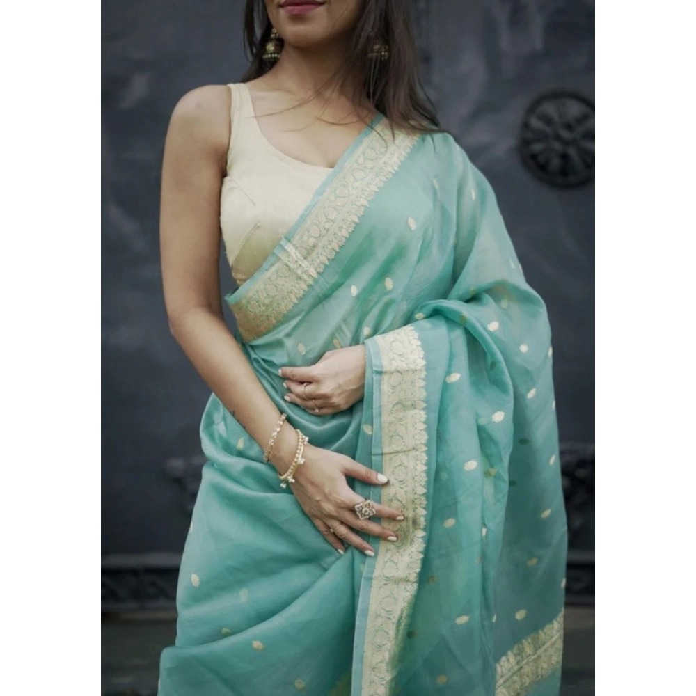 generic women's cotton printed saree with unstitched blouse 5.5mtr (sky) generic women's cotton printed saree with unstitched blouse 5.5mtr (sky)